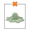 Knuffel liggend groene octopus 